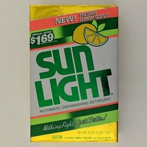 Vintage Sun Light Automatic Dishwasher Detergent 35 Oz Box 1987 NOS